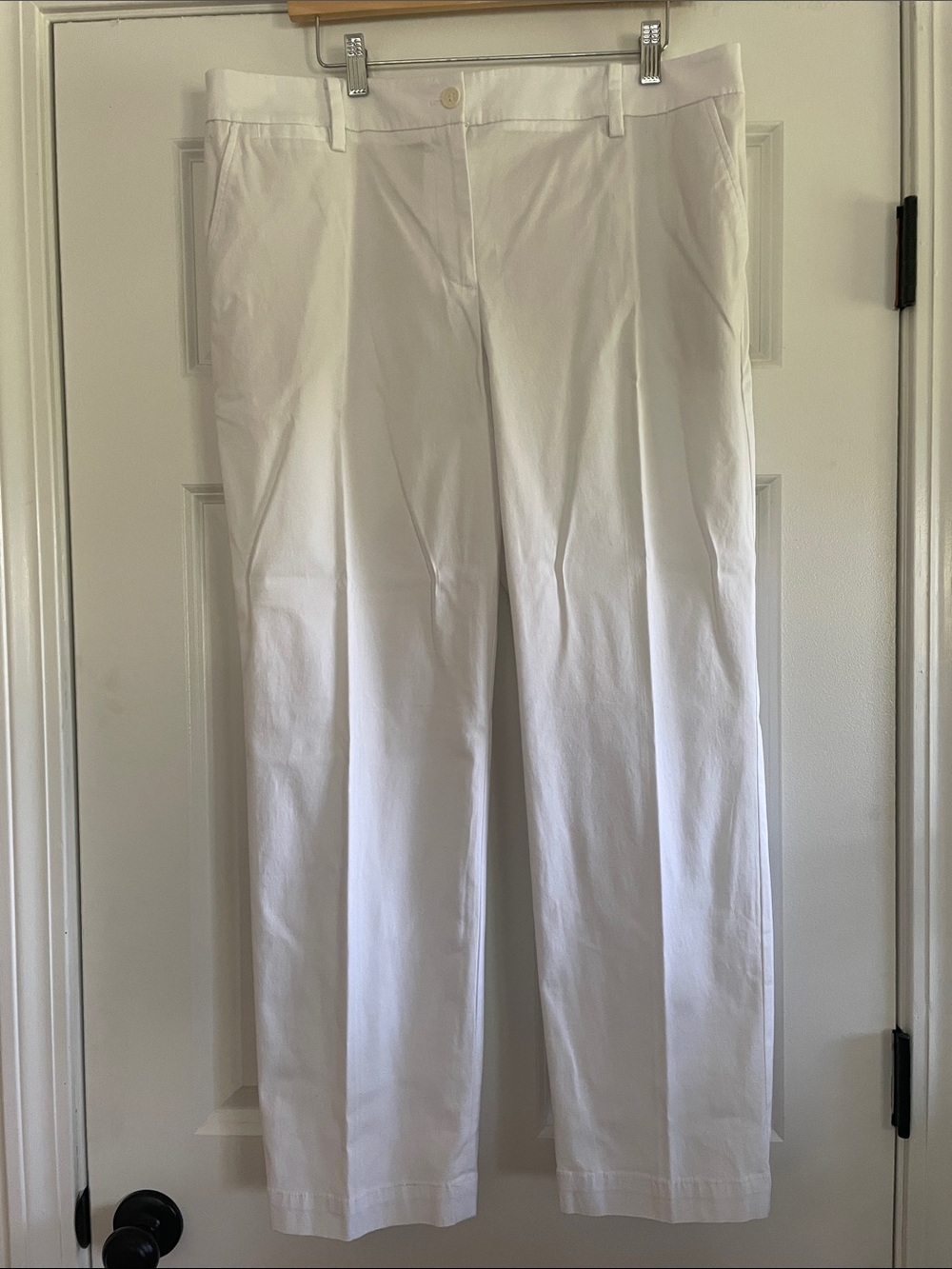 Talbots White Straight-Leg, At Waist, Full Length Chinos Women's Pants NWT